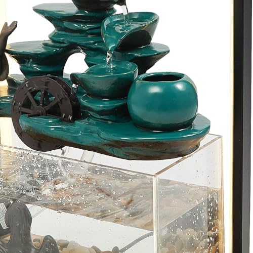 Zen Tabletop Fountain with LED Lights and Fish Tank