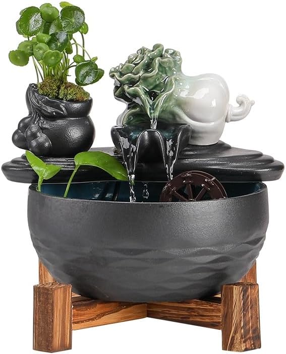Zen Waterfall Tabletop Fountain Decor for Home and Office