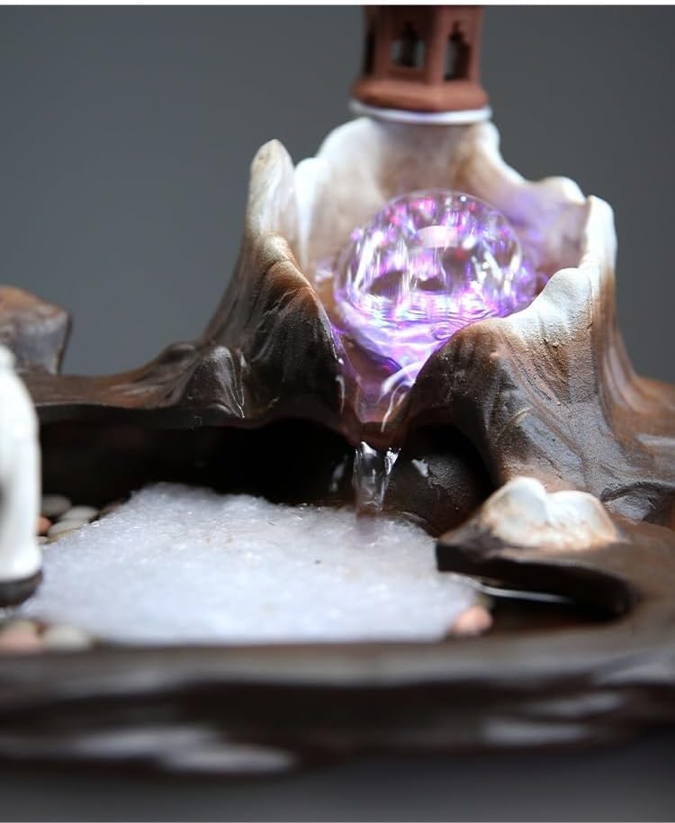 Ceramic Tabletop Fountain for Home Office Zen Decor