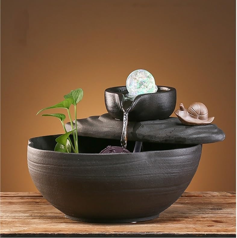 Calm Indoor Fountain Tabletop Ceramic Water Decor