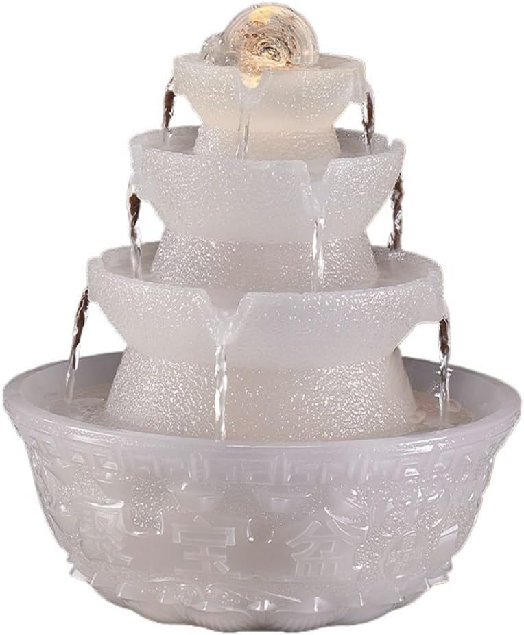 Elegant Indoor Water Fountain with LED Lights for Meditation and Relaxation