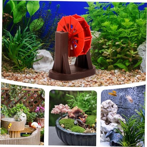 Mini Plastic Water Wheel Fountain Decor for Home Garden