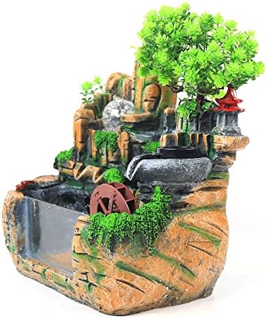 Atomizing Rockery Water Fountain with LED Lights and Atomizer