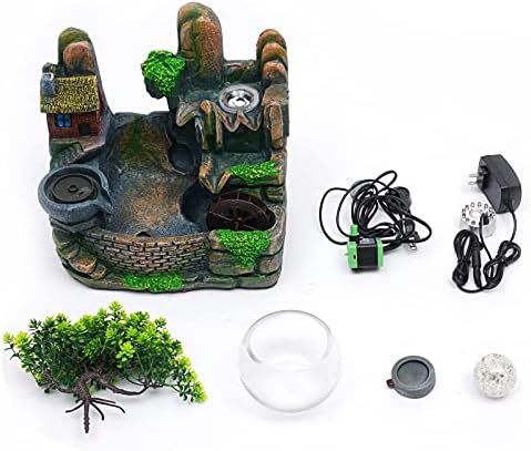 Indoor Tabletop Water Fountain with LED Light and Mist