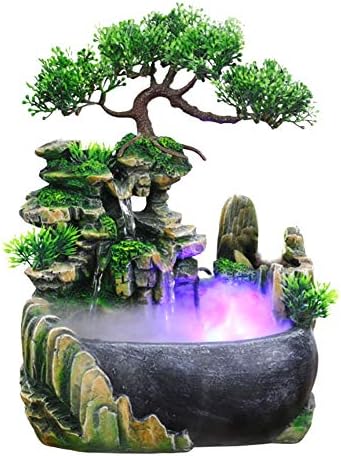 Stress Relief Indoor Fountain with Rockery and Plant