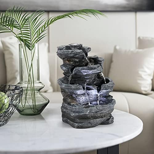 WicheMi Indoor Waterfall Fountain with LED Light 1