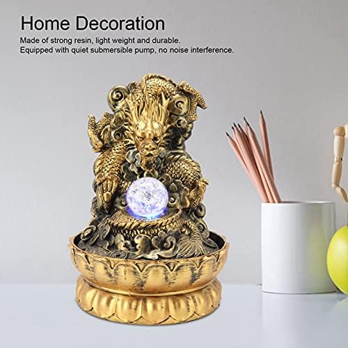 FOKH Tabletop Fountain with LED Light and Waterfall Sound