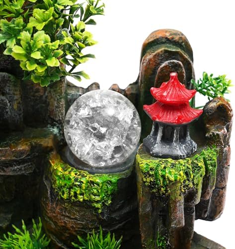 Indoor Rockery Waterfall Fountain with LED Light and OnOff Switch