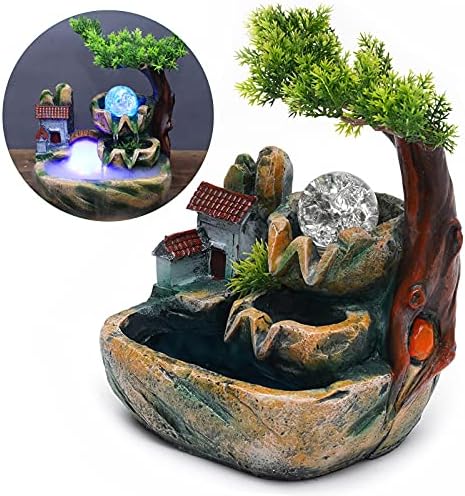 Mini Rockery Fountain Waterfall Indoor Desktop Ornament