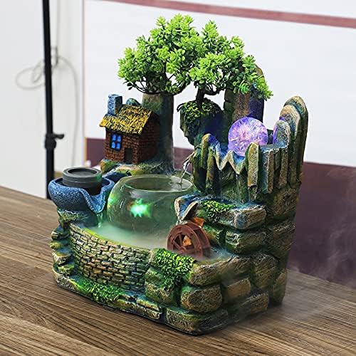 Stress Relief Desktop Fountain with LED Light and Mist