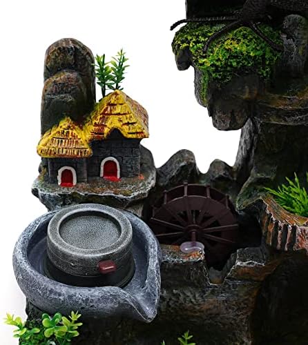 Ageanbri Tabletop Fountain with Aquarium and Plants