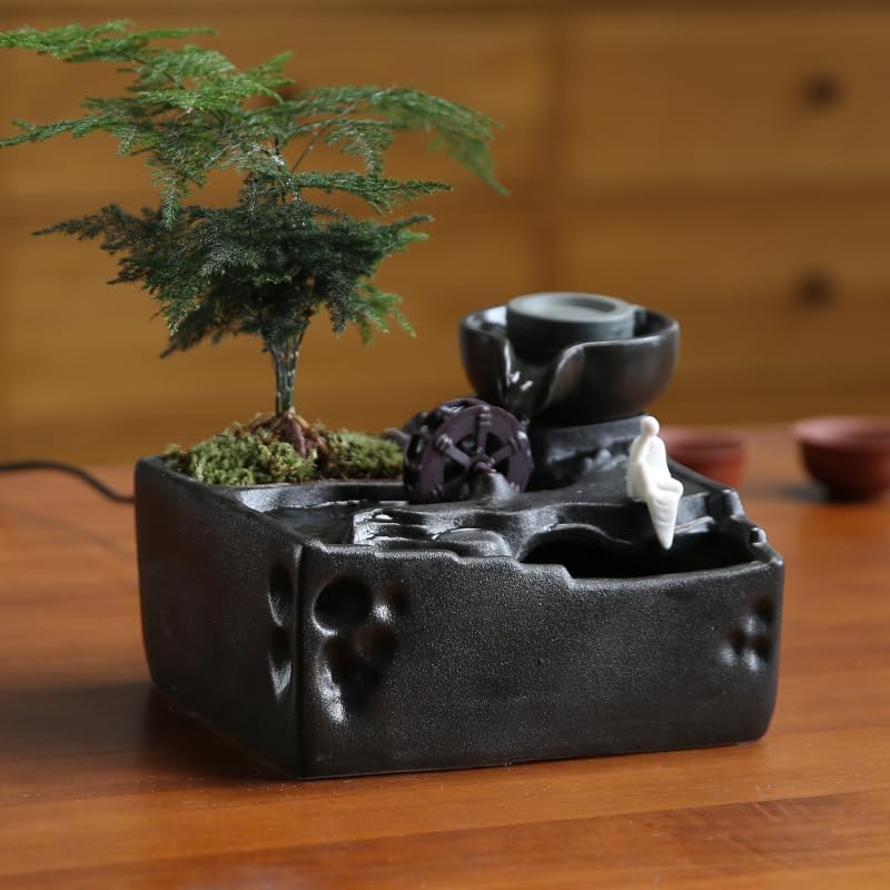 Zen Water Fountain Indoor Desktop Decor Stone Waterfall