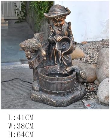 Elegant Tabletop Fountain Imitation Copper Resin