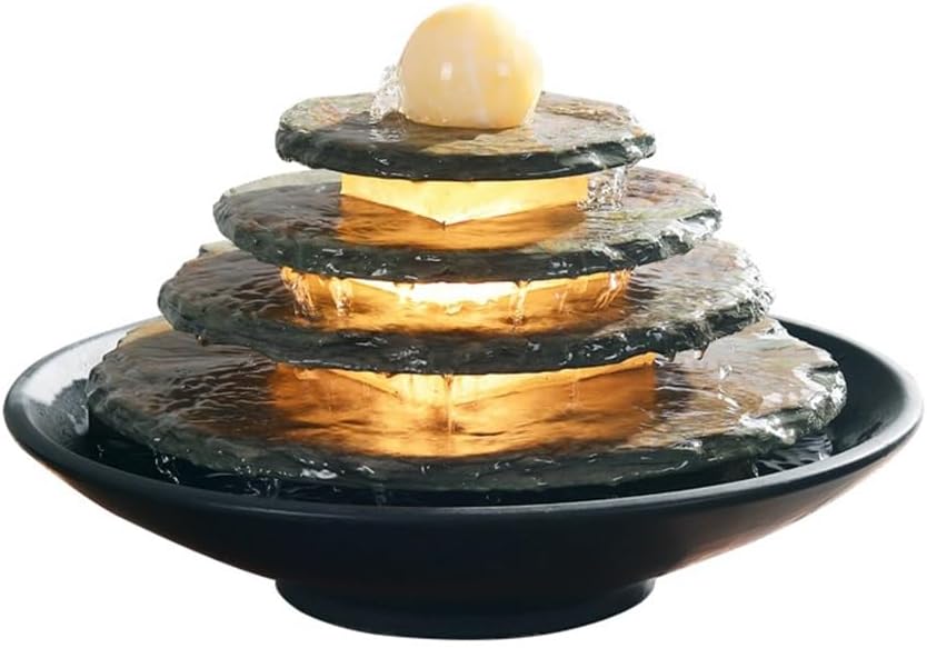 MOOWI Ceramic Marble Tabletop Water Fountain