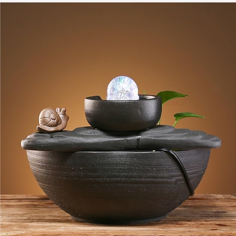 Calm Indoor Fountain Tabletop Ceramic Water Decor