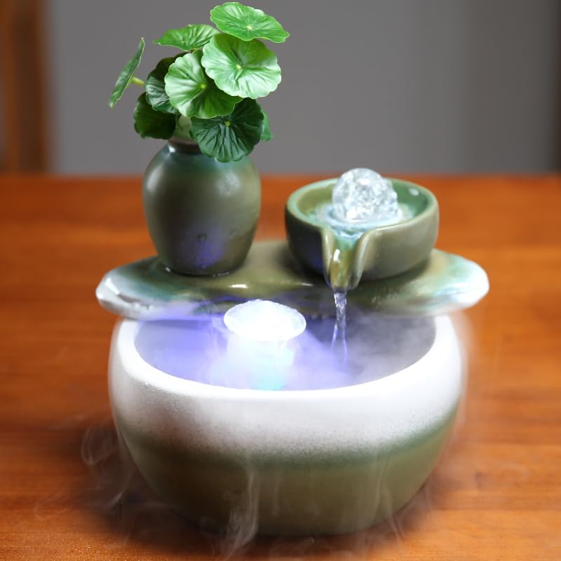 Ceramic Zen Water Fountain Desktop Decor