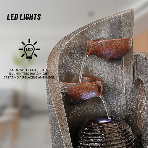 Fathers Den 16 Inch Waterfall Fountain with LED Lights