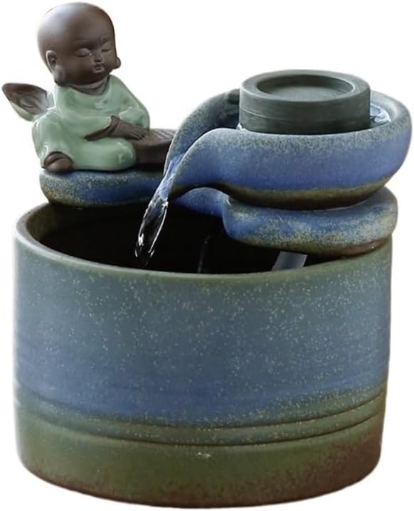 Compact Ceramic Tabletop Fountain for Office Desk