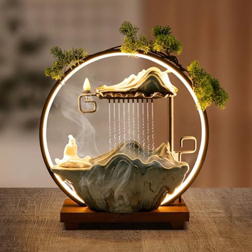 Indoor Waterfall Fountain with LED Lights and Pump 1