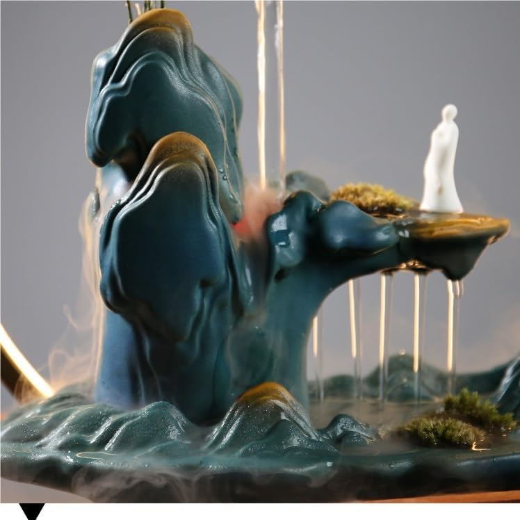 Zen Waterfall Fountain with Goldfish Decor