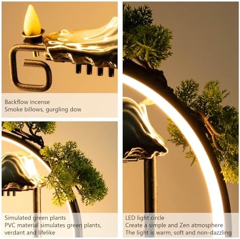 Tabletop Water Fountain with LED Light and Pump