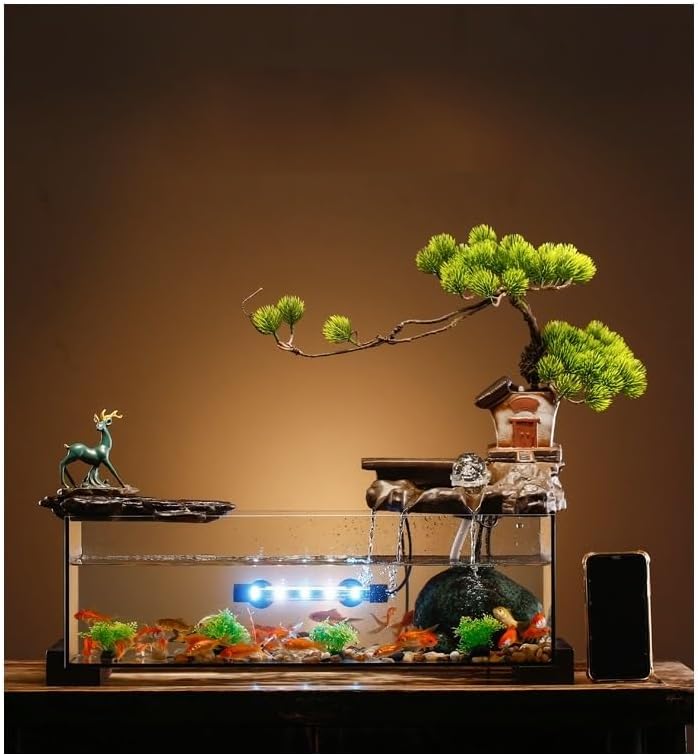 Indoor Fountain Tabletop Fountain with Flowing Water for Home Office Decor