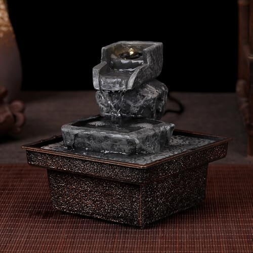 Tabletop Water Fountain with Automatic Pump for Home Office