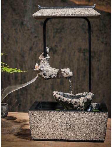 Tabletop Resin Dragon Fountain with Circulating Water
