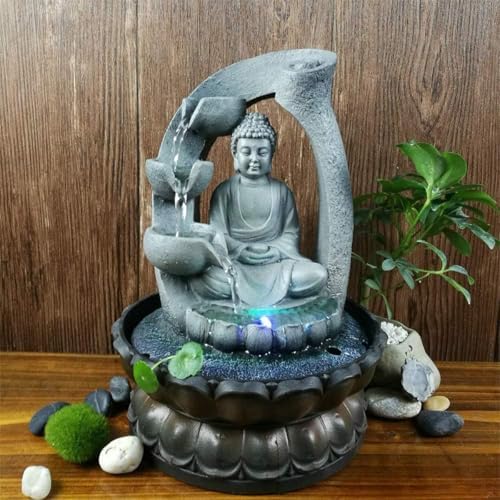 Buddha Tabletop Waterfall Fountain for Meditation and Relaxation