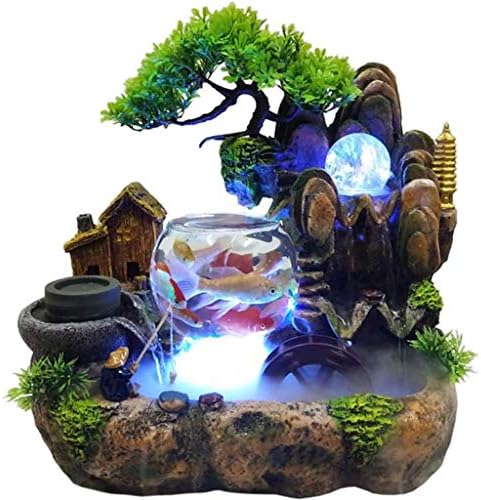 Resin Rockery Water Fountain for Office Desk Home Decoration