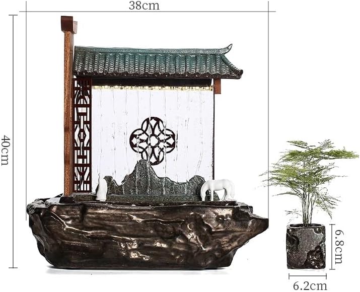 Indoor Fountain Tabletop Ceramic Water Ornament Humidifier