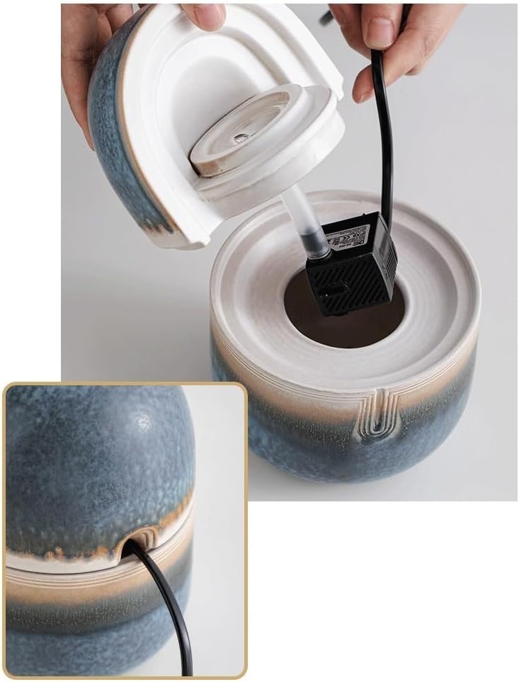 Ceramic Desktop Water Fountain Zen Decor Indoor Humidifier