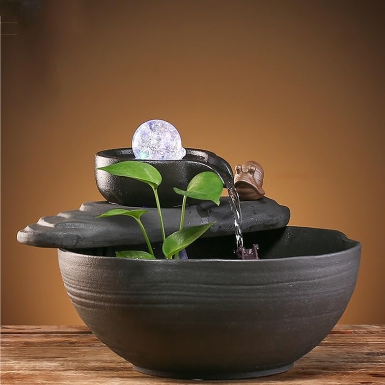 Calm Indoor Fountain Tabletop Ceramic Water Decor