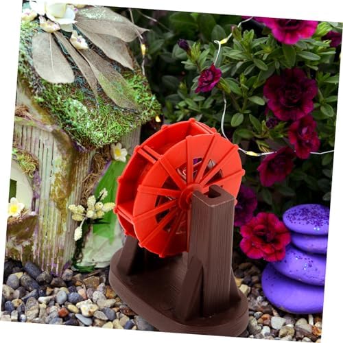 Vintage Style Micro Water Wheel Fountain Decor for Fish Tank and Zen Garden