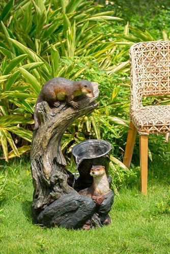 Charming Decorative Water Fountain with Otter Design and Pump