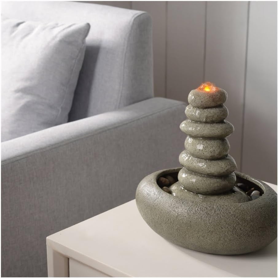 Desktop Fountain with Gurgling Water for Living Room Decor