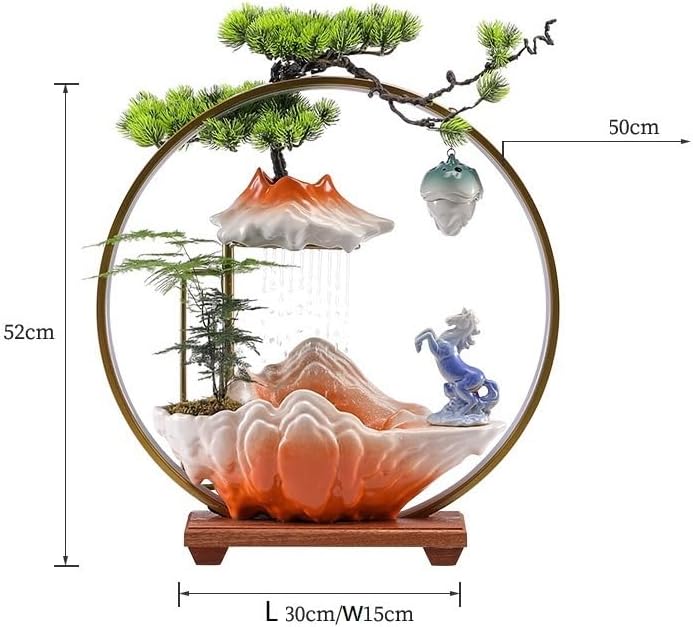 Chinese Style Ceramic Water Fountain for Wealth Attraction Indoor Decor 1