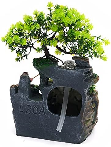 Modern Tabletop Water Fountain with LED Lights for Home Office Decor