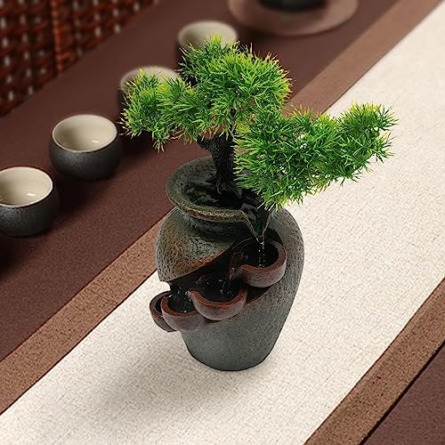 Tabletop Fountain 25W Mini Waterfall Indoor Decor 87 Inch Brown