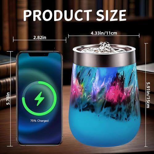 Voreen Handblown Glass Tabletop Fountain with Color Changing Glow