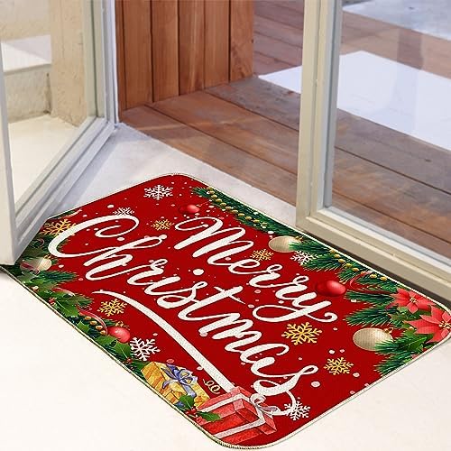 Unibyby Christmas Door Mat Outdoor 17x29 Inch