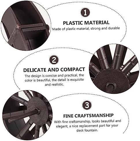 2pcs Fountain Feng Shui Wheel Sculpture Decor Tabletop Mini Waterfall Accessories