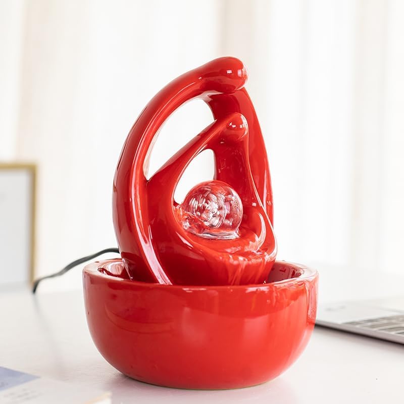 Ceramic Tabletop Fountain for Indoor and Outdoor Home Decor
