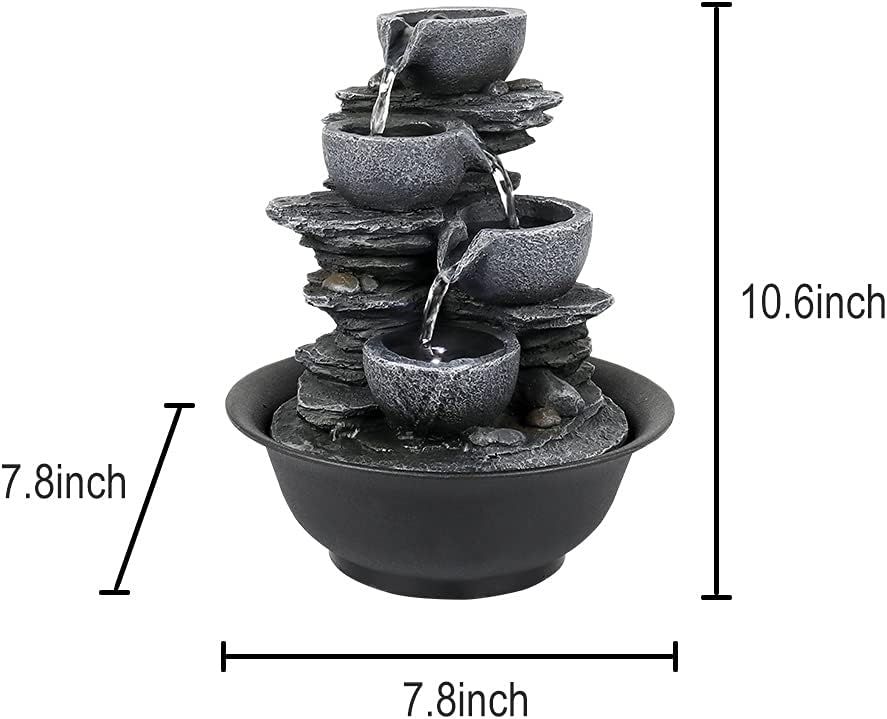 106 Inch Rock Water Fountain with LED Light for Home Office