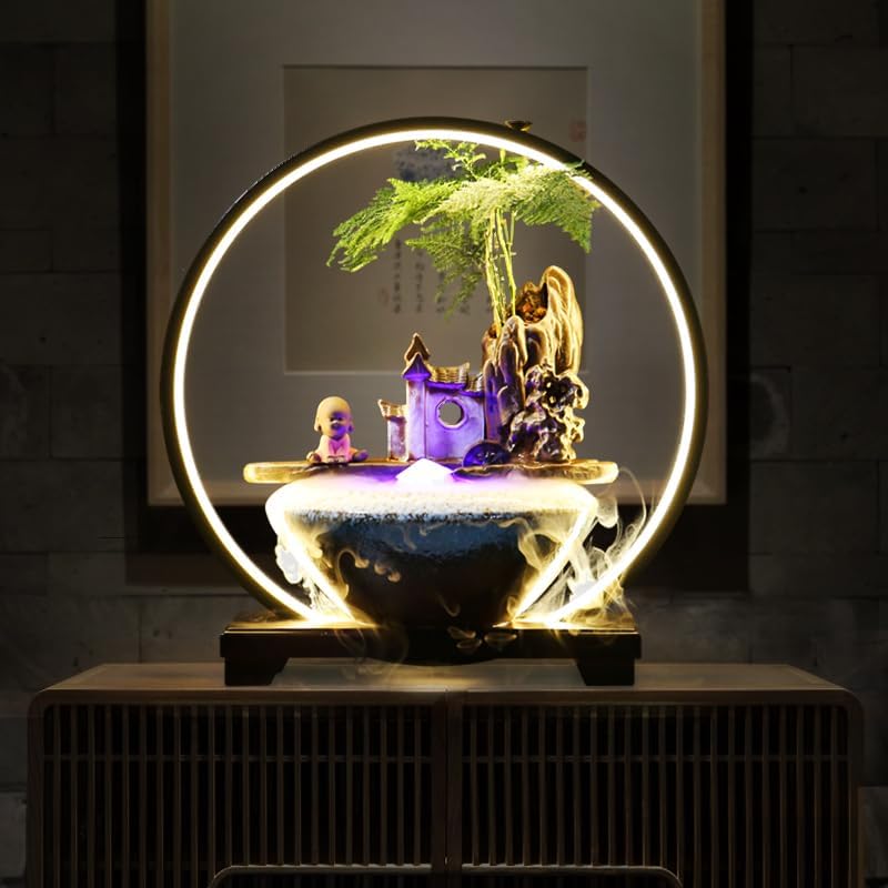 AQWASYUTER Indoor Tabletop Water Fountain Decor