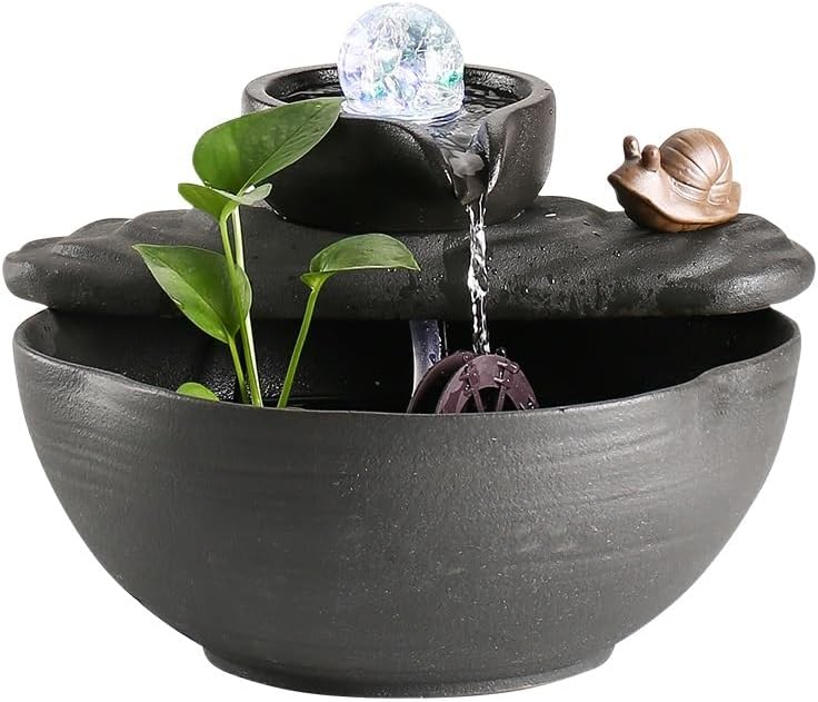 Calm Indoor Fountain Tabletop Ceramic Water Decor
