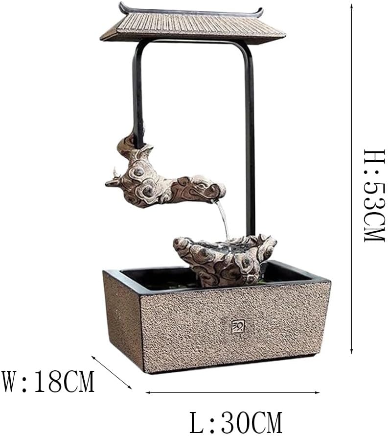 Tabletop Resin Dragon Fountain with Circulating Water
