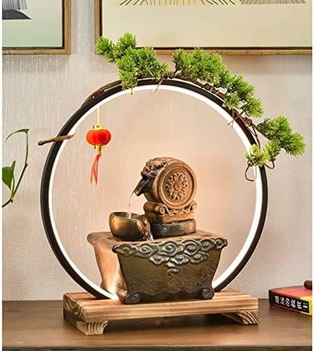 Charmful Ceramic Tabletop Fountain with LED Light