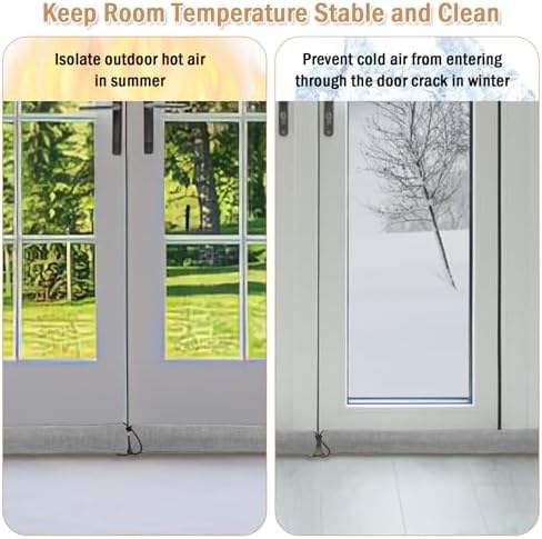 36 Inch Triangle Door Draft Stopper with Hanging Loops - Gray