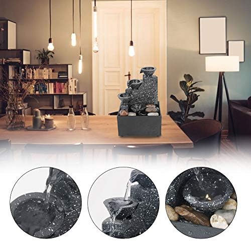 Cocoarm Tabletop Fountain with Stone and LED Light